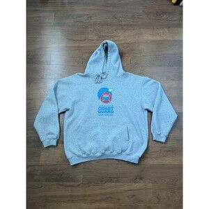 United States Coast Guard Ash Grey Hoodie Pullover Sweatshirt Size Large USA